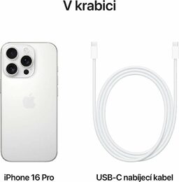 Mobilní telefon Apple iPhone 16 Pro 256GB bílý titan