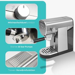 ProfiCook ES-KA 1265 espresso 2v1 (20 barů),pákové, nástavec na kapsle