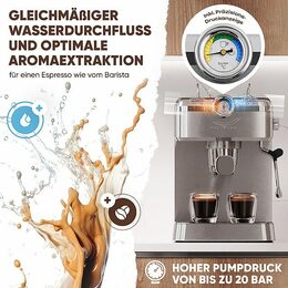 ProfiCook ES-KA 1267 espresso 2v1 (20 barů),pákové, nástavec na kapsle