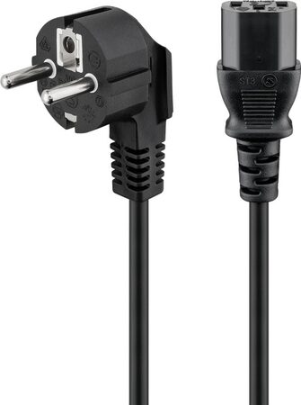 Kabel síťový 230V k počítači černý, 1m