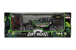 Auto RC Buggy rychlostní plast 23cm 27MHz na baterie zelené v krabici 35x13,5x18cm