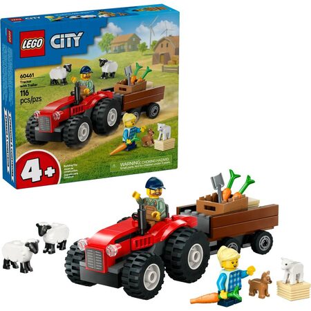 Červený traktor s přívěs. a ovcemi 60461