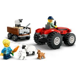 Červený traktor s přívěs. a ovcemi 60461