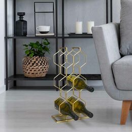 EXCELLENT HOUSEWARE Stojan na víno kovový 8 lahví zlatá KO-C37880420