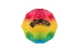 Míček extrémně skákací duhový pěna 6cm mix barev 12ks v boxu