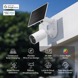 Kamera TP-Link TC82 Kit 3MPx, venkovní, IP, WiFi, přísvit, baterie a panel A201