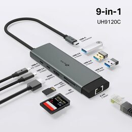 Dokovací stanice TP-Link UH9120C USB-C, HDMI, RJ45, 1x USB C, 3x USB, čtečka SD/microSD, PD 100W