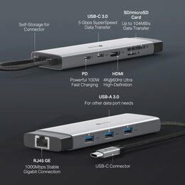 Dokovací stanice TP-Link UH9120C USB-C, HDMI, RJ45, 1x USB C, 3x USB, čtečka SD/microSD, PD 100W
