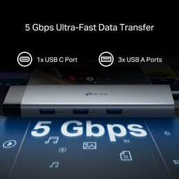 Dokovací stanice TP-Link UH9120C USB-C, HDMI, RJ45, 1x USB C, 3x USB, čtečka SD/microSD, PD 100W
