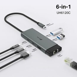 Dokovací stanice TP-Link UH6120C USB-C, HDMI, RJ45, 1x USB C, 2x USB, PD 100W