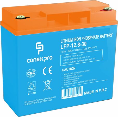 Baterie Conexpro LFP-12.8-30 LiFePO4, 12V/30Ah, T12, Bluetooth