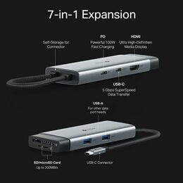 Dokovací stanice TP-Link UH7020C USB-C, HDMI, 1x USB C, 2x USB, čtečka SD/microSD, PD 100W