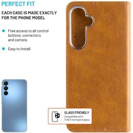 Kniha Galaxy A15/A15 5G hnědá FIXED