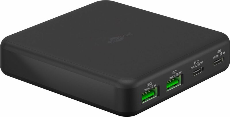 Adaptér USB-C™ PD GaN (65 W) 2x USB-C (Power Delivery) a 2x USB-A (Quick Charge 3.0)