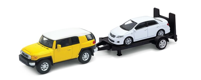 Welly Autovlek Toyota FJ Cruiser + Toyota Corolla 1:34