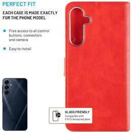 Kniha Galaxy A16 4G/5G, červené FIXED