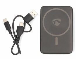 Nedis UPBKW15W5000BK - Powerbanka | 5000 mAh | Bezdrátové nabíjení / Výstup1x US
