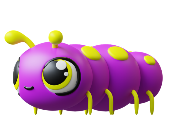 JIGGLY BUGS Housenka fialová