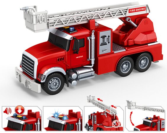 CITY SERVICE CAR - 1:14 Hasičské auto s výsuvným žebříkem