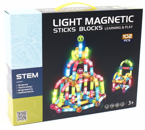 Magnetická svítící stavebnice 102 ks