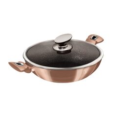 BERLINGERHAUS Pánev WOK s mramorovým povrchem 30 cm Rosegold Metallic Line BH-7100
