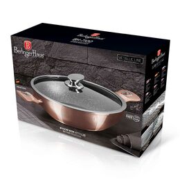 BERLINGERHAUS Pánev WOK s mramorovým povrchem 30 cm Rosegold Metallic Line BH-7100