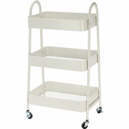 HOMESTYLING Kuchyňský úložný vozík třípatrový kov krémová KO-C80902000