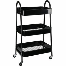 HOMESTYLING Kuchyňský úložný vozík třípatrový kov černá KO-C80902020