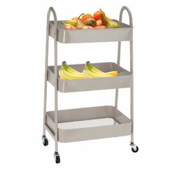 HOMESTYLING Kuchyňský úložný vozík třípatrový kov béžová KO-C80902030