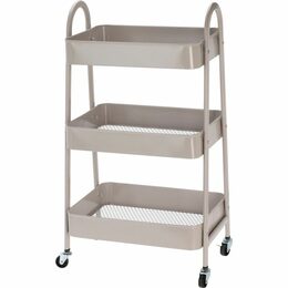 HOMESTYLING Kuchyňský úložný vozík třípatrový kov béžová KO-C80902030