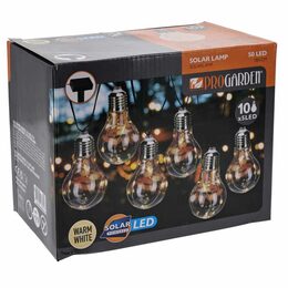 PROGARDEN Solární světelný řetěz 10 žárovek teplá bílá KO-DX9300910