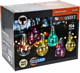 PROGARDEN Solární světelný řetěz 10 žárovek barevná KO-DX9300920