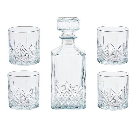 EDCO Whiskey set s karafou sada 4 ks broušené sklo ED-200728
