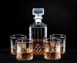EDCO Whiskey set s karafou sada 4 ks broušené sklo ED-200728