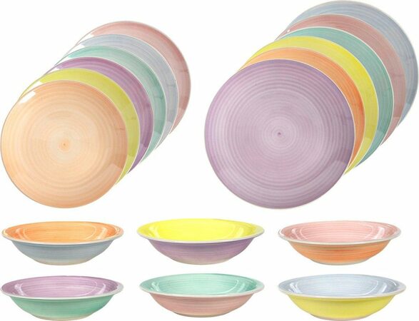 HIT Jídelní sada talířů 18 ks Tavola Pastel HT-24327144