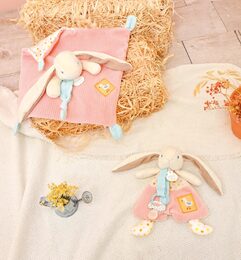 Doudou Dárková sada Hračka s úchytem na dudlík Králíček Ciboulette 19 cm