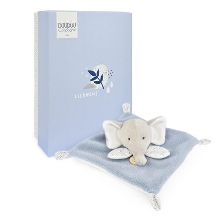 Doudou Plyšový muchláček modrošedý Slon 19 cm