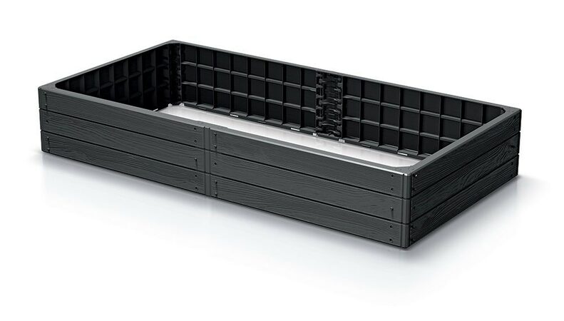 Vyvýšený záhon Prosperplast BASE WOODY antracit 149,2 cm 2. jakost