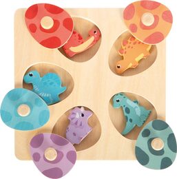small foot Dřevěné paměťové puzzle Dino