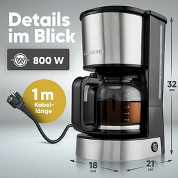 Clatronic KA 3808 kávovar,překapávač,800W,12-14 šálků