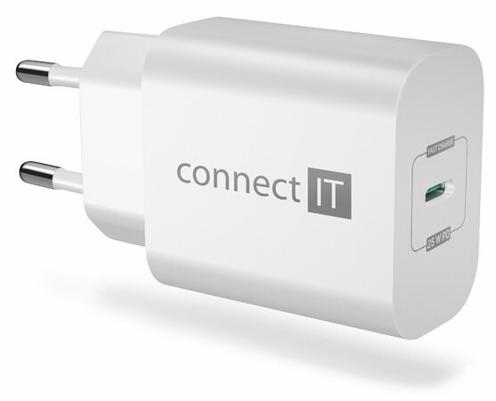 Adaptér CONNECT IT Voyager2 1×USB-C, 25W PD, bílý
