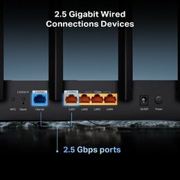 WiFi router TP-Link Archer BE400 BE6500, WiFi 7, 1x 2,5GWAN, 1x 235GLan, 3x 2,5GLan, USB, 2,4/5GHz, EasyMesh, HomeShield