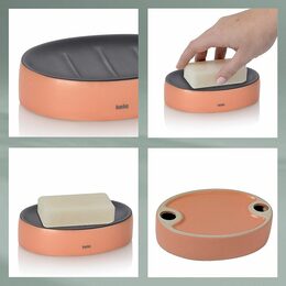 KELA Miska na mýdlo Matsi keramika broskvově růžová 12,5x8,5x3,0cm KL-24085