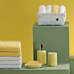 KELA Dávkovač mýdla Ava keramika žlutá 17,5cm 7,5cm  350,0 ml KL-24430
