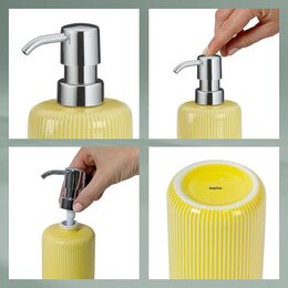 KELA Dávkovač mýdla Ava keramika žlutá 17,5cm 7,5cm  350,0 ml KL-24430