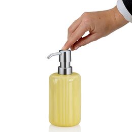 KELA Dávkovač mýdla Ava keramika žlutá 17,5cm 7,5cm  350,0 ml KL-24430