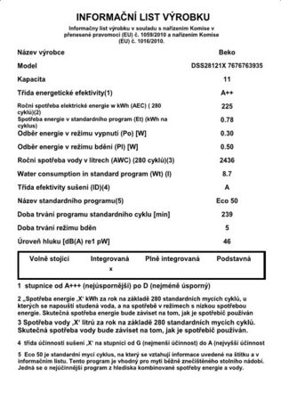 informační list