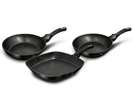 BERLINGERHAUS Sada pánví s mramorovým povrchem 3 ks Black Rose Collection BH-6156