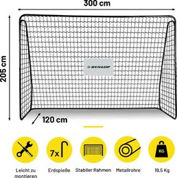 DUNLOP Fotbalová branka 300x205x120 cm ED-200664