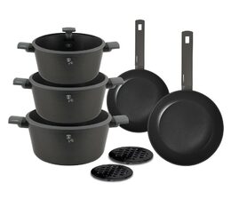 BERLINGERHAUS Sada nádobí s titanovým povrchem 10 ks Antracit Collection BH-8140